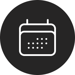 Icon of a Braille typewriter on a dark background.